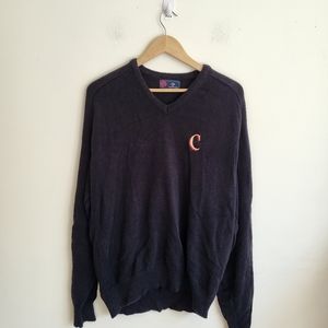 Vintage Isle of Cotton Golf V neck Sweater. Made in USA. Color is slightly faded